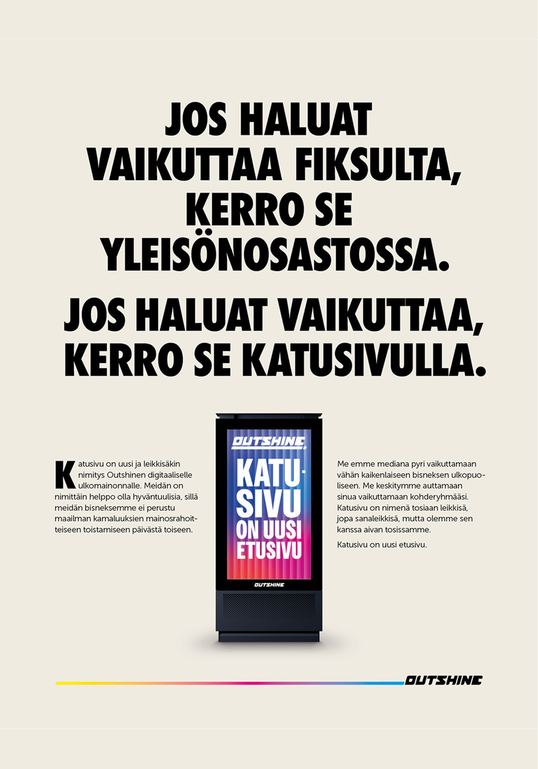 Katusivun viesti mediassa