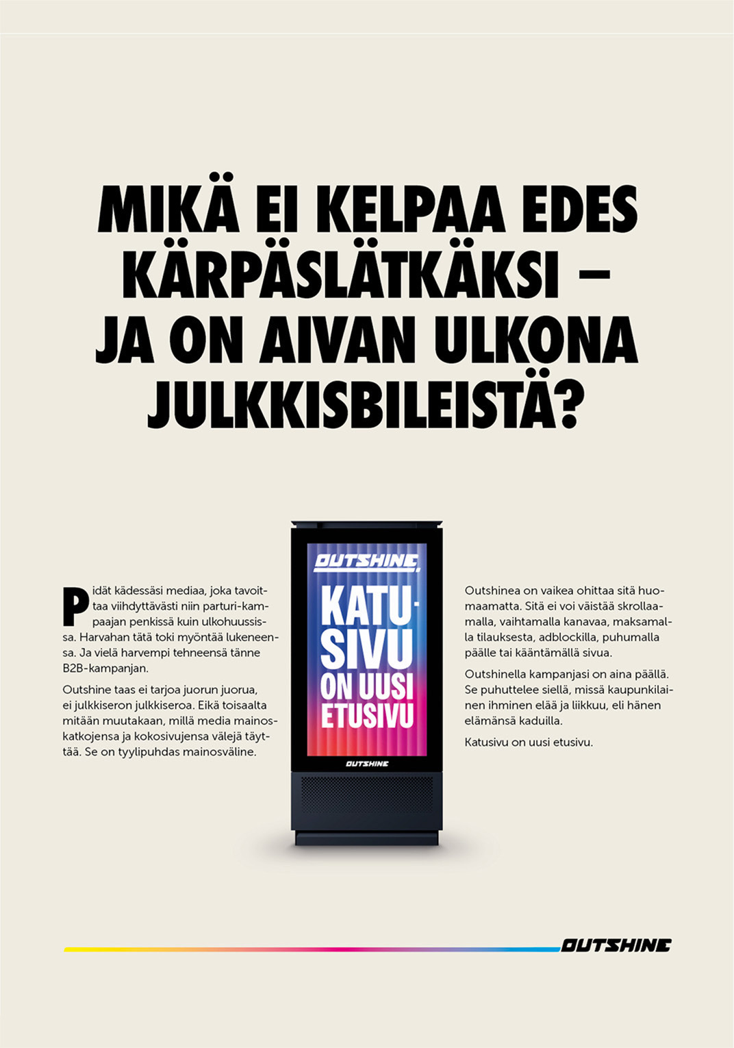 Katusivun viesti mediassa