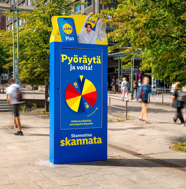 Lidlin mainos mainosnäytöllä