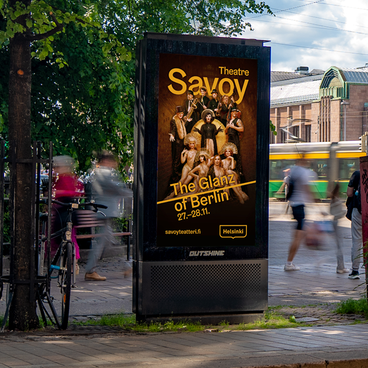 Outshine advertising screen in a property