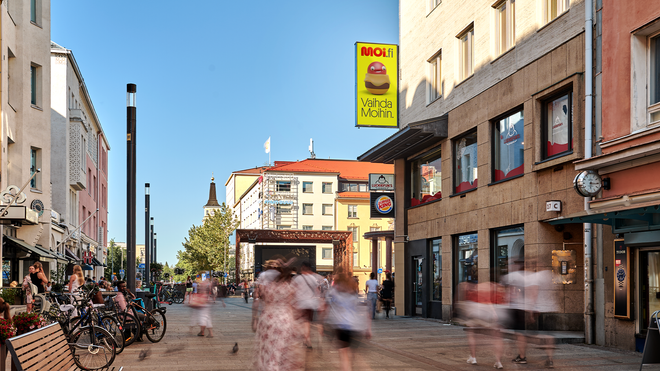 Picture of a screen in Oulu Rotuaari B