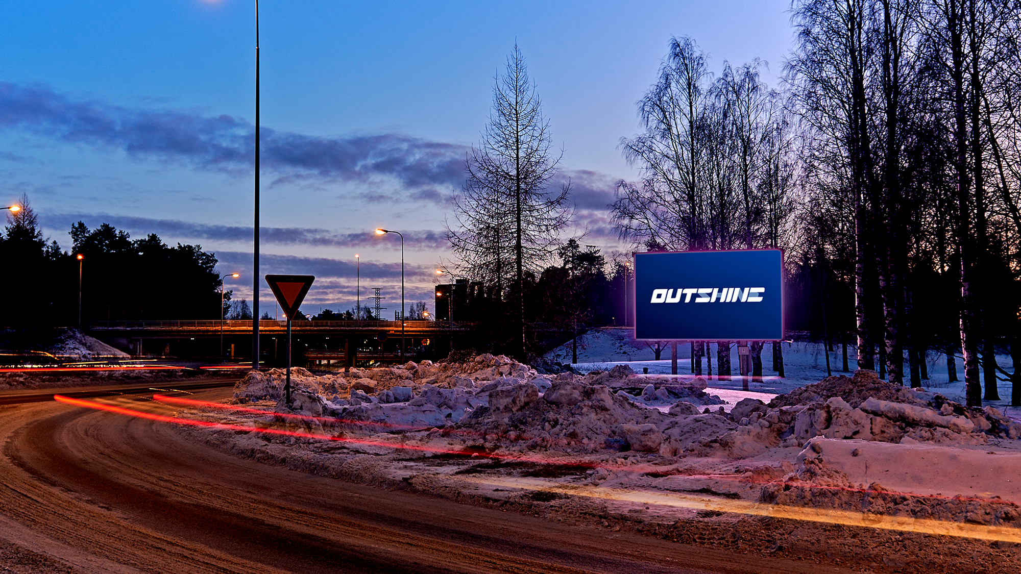 Picture of a screen in Oulu Alppila during winter