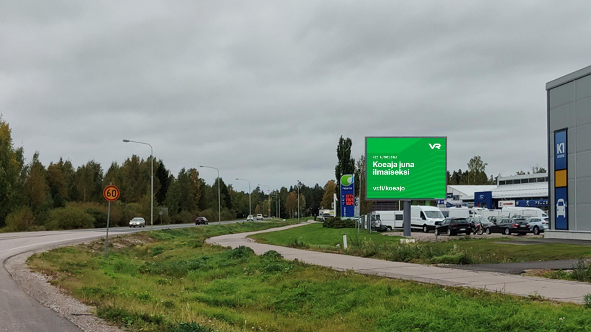 Picture of screen in Järvenpää Pohjoisväylä