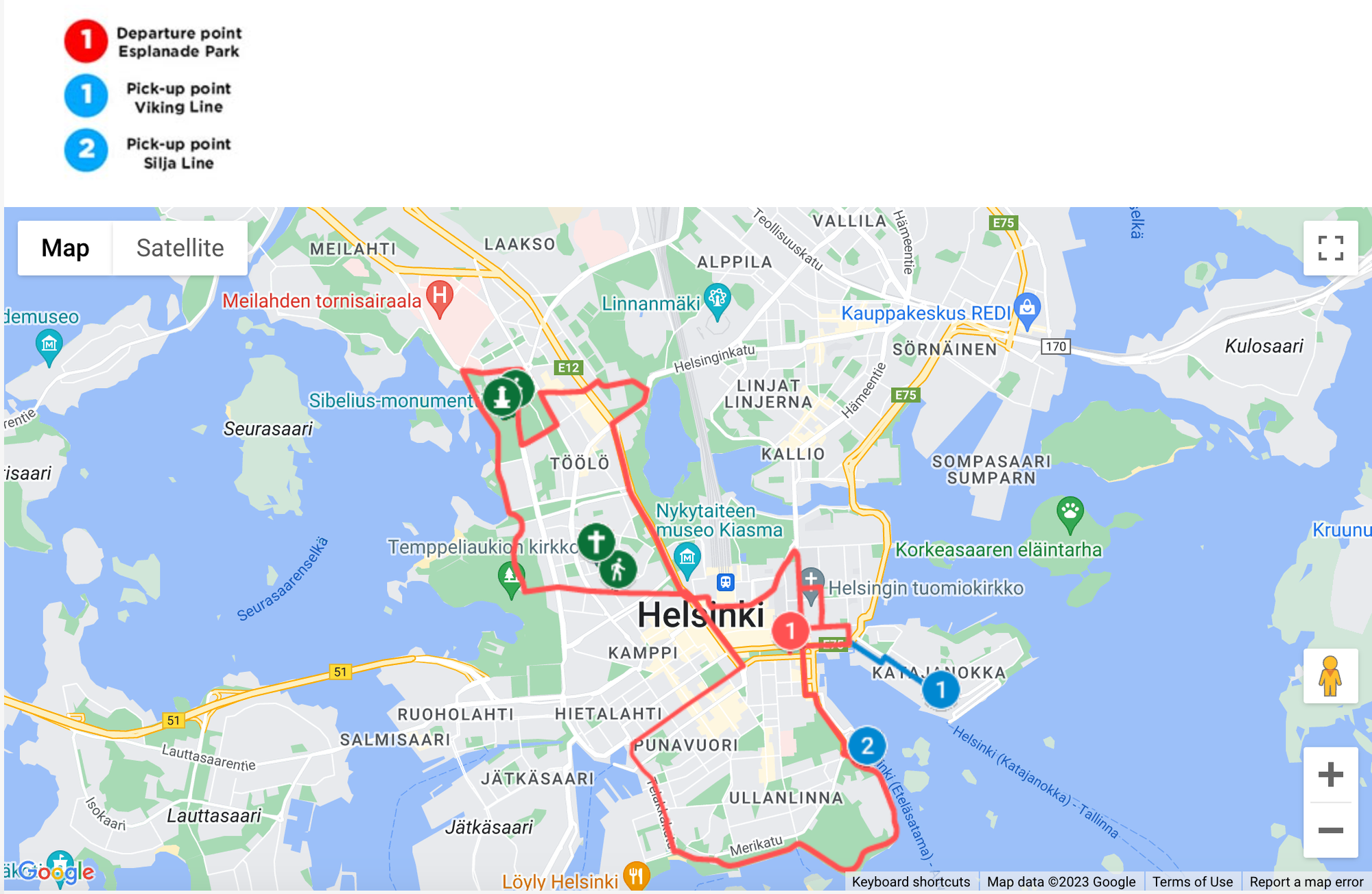 Helsinki-Sightseeing-kartta